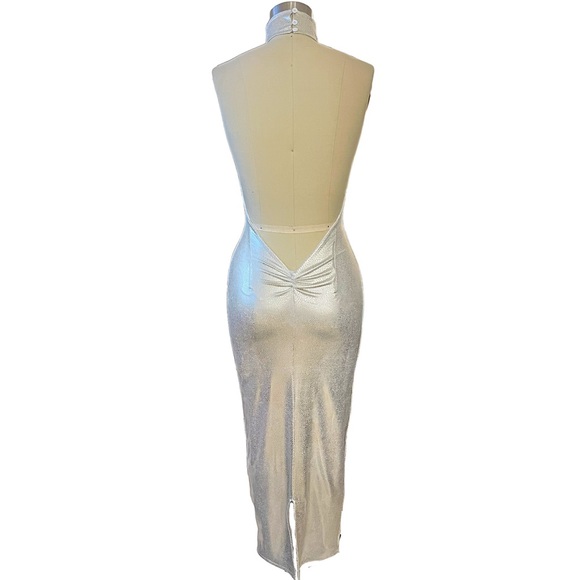KI Collection SILVER SHINE BACKLESS DRESS Size XS - Picture 4 of 5